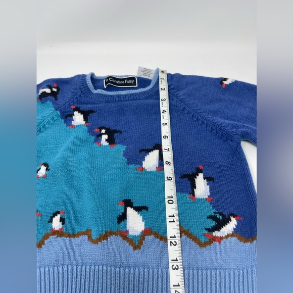CHRISTINE FOLEY: Penguin Sweater, Size 5/6 Hand knit, Crewneck - Picture 9 of 12